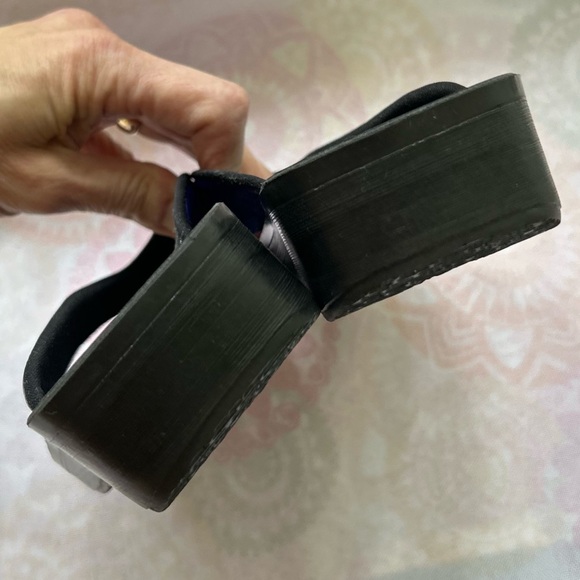 Aerothotic Blue Black Size 8 Flip Flops Matte Gloss Metallic Sandals NEW - Picture 8 of 14